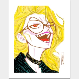 blonde vampire influencer ecopop in fancy style art in the dark Posters and Art